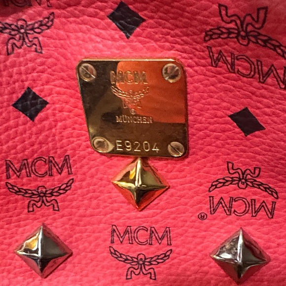 MCM Coral Backpack with Gold Studs - Picture 14 of 14